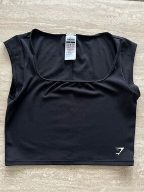 Gymshark Black Scoop-Neck Cropped Tank